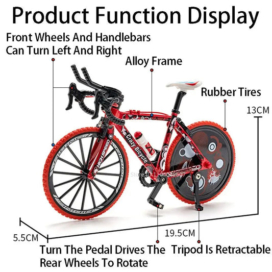 1:8 Scale Off - road Mountain Bike Model Miniature Toys Alloy Diecast Shock Absorption Doodle Road Racing Bicycles Kids Gifts - FashionN hub