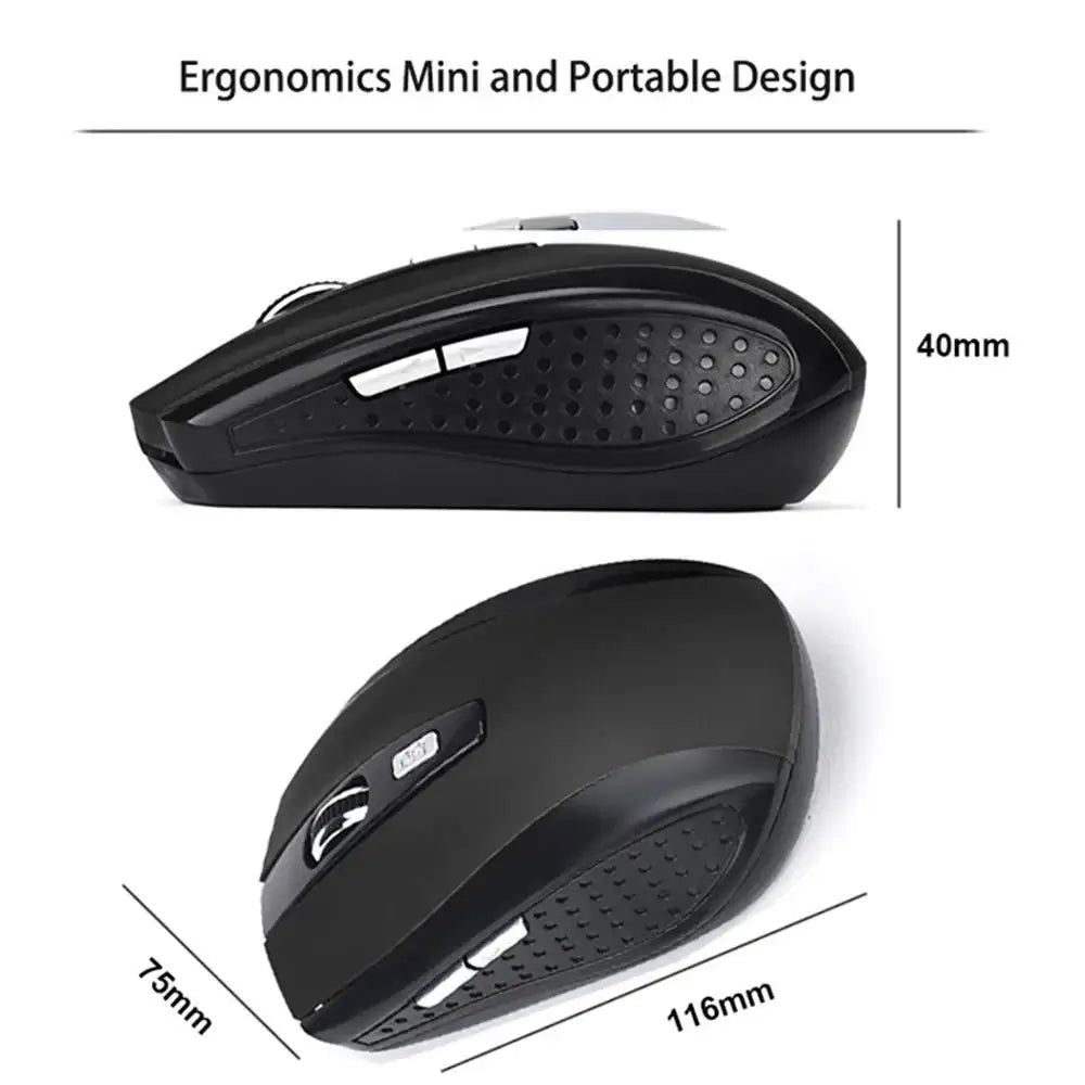 2.4G Wireless Mouse 2.4Ghz Gaming Mouse 6D Optical Wireless Mouse Slim Mini Noiseless Mice DPI1600 for Macbook PC Laptop - FashionN hub