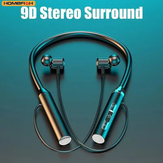 9D Bluetooth Earphones Wireless Headphones Magnetic Sport Neckband Neck - hanging TWS Earbuds Wireless Blutooth Headset with Mic - FashionN hub