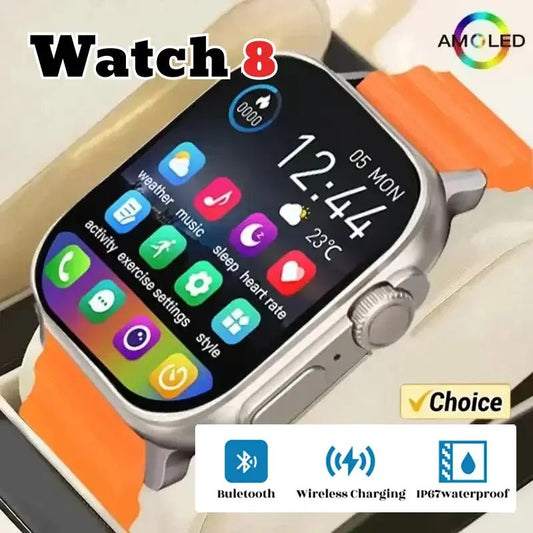 2026 New Smart Watch 8 Ultra Watch Ultra IWO Watch Ultra NFC Smartwatch Series 8 Bluetooth Call 2.2 Inch Wireless Fitness Watch - FashionN hub