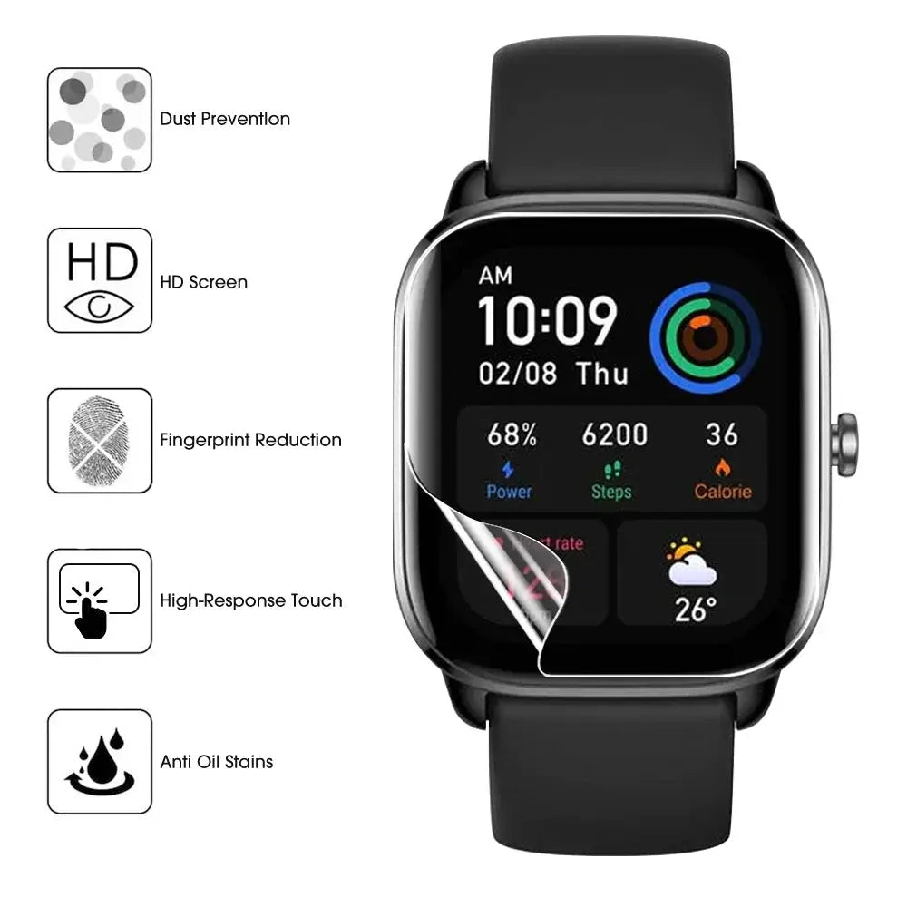 1 - 10Pcs Soft TPU Film For Amazfit GTS 4 4Mini Screen Protector Anti - scratch Hydrogel Film For Huami Amazfit GTS 4 Smartwatch - FashionN hub