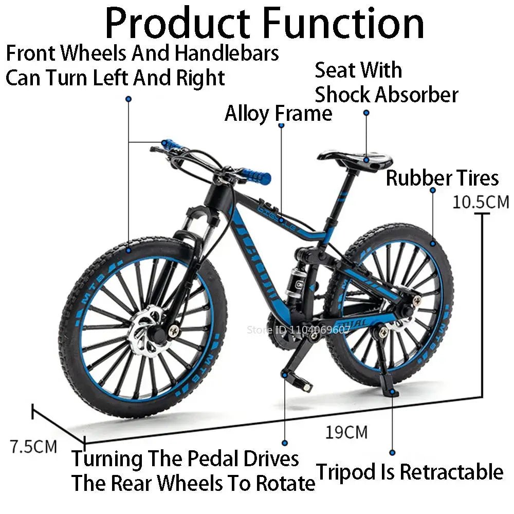 1:8 Scale Off - road Mountain Bike Model Miniature Toys Alloy Diecast Shock Absorption Doodle Road Racing Bicycles Kids Gifts - FashionN hub
