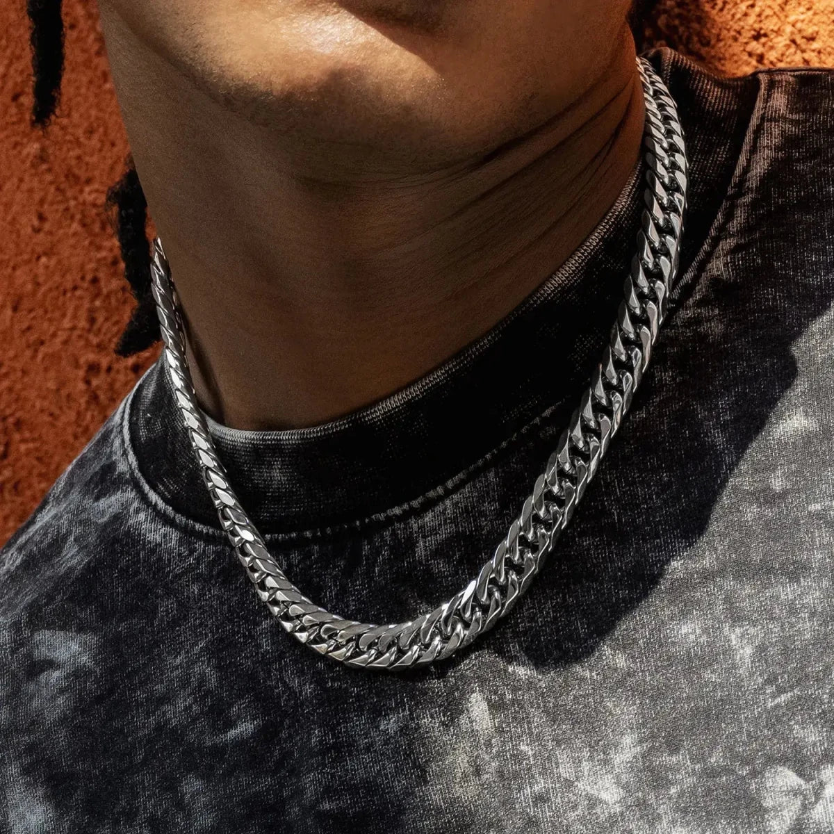 18k Gold Plated Mens Curb Cuban Link Chain Necklaces 316L Stainless Steel Bracelet Hip Hop Jewelry Gifts - FashionN hub