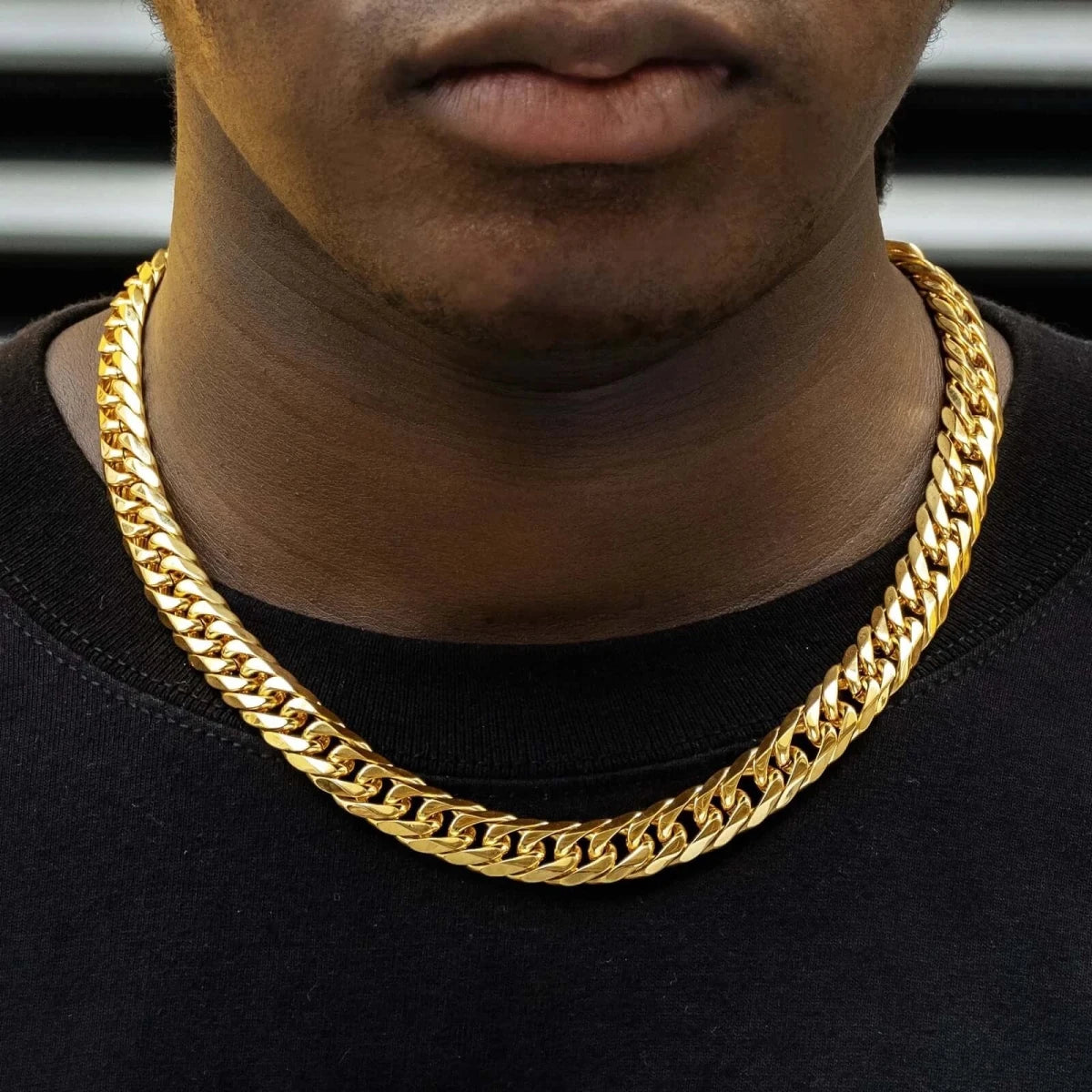 18k Gold Plated Mens Curb Cuban Link Chain Necklaces 316L Stainless Steel Bracelet Hip Hop Jewelry Gifts - FashionN hub