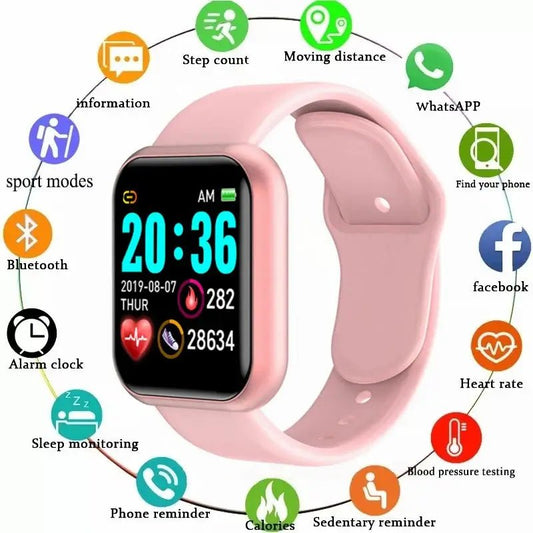 Multifunctional Smart Watch Men Women Bluetooth Connected Phone Music Fitness Sports Bracelet Sleep Monitor Y68 Smartwatch D20 - FashionN hub