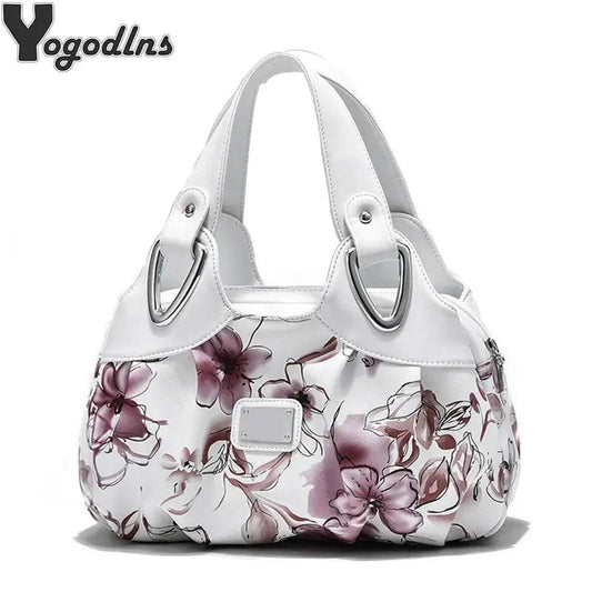 Luxury Flower Design Top - handle Ladies Handbag Women Shoulder Bags PU Leather Messenger Purse Bag Female Tote sac a main - FashionN hub