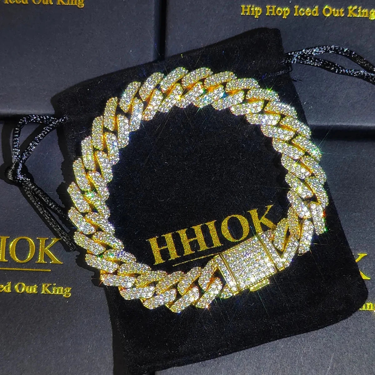 12mm Full Iced Out Diamond Cuban Link Bracelet Hip Hop 18K or White Gold Plated Miami Prong - setting Bracelets for Men Women - FashionN hub