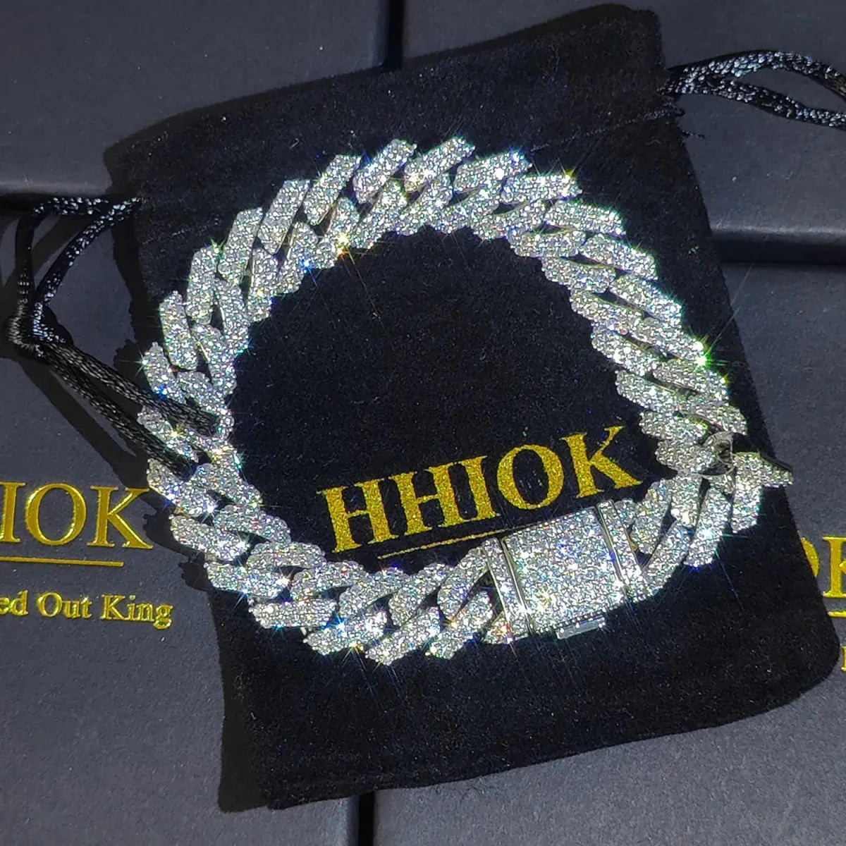 12mm Full Iced Out Diamond Cuban Link Bracelet Hip Hop 18K or White Gold Plated Miami Prong - setting Bracelets for Men Women - FashionN hub